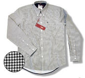 View Item Merc Mod Dogtooth 2 Tone Black White Long Sleeve Shirt 